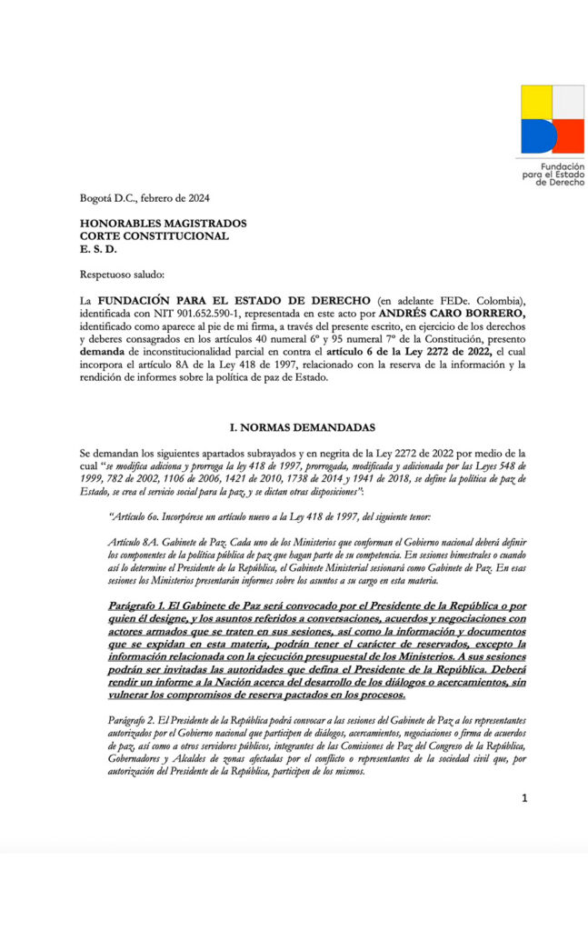 Portada demanda temas paz