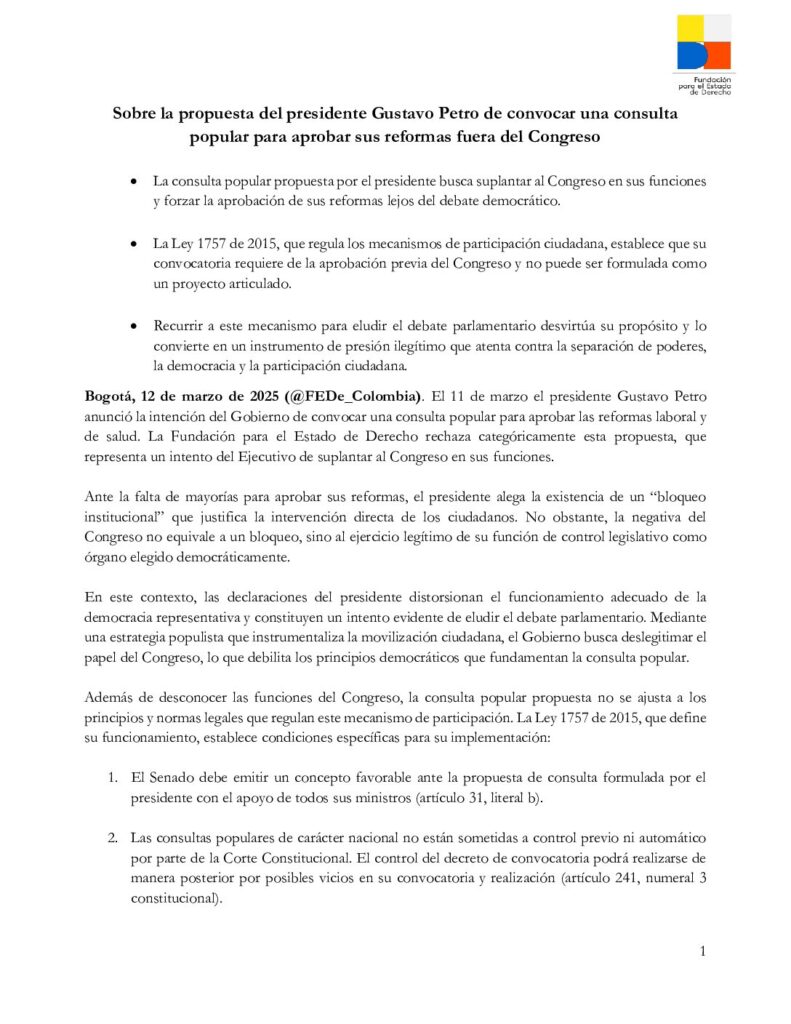 28.12mar2025 comunicado sobre la posición del pdte. petro de convocar consulta popular