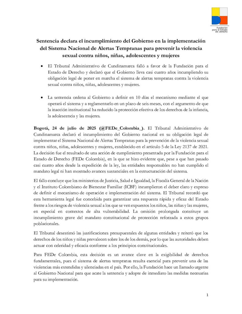 55. 24Julio2025 Comunicado Sistema Alertas Tempranas NNA