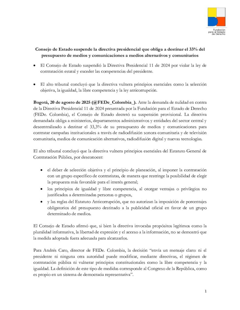 58. 20Agosto2025 Medida Cautelar Directiva Presidencial 11 de 2024